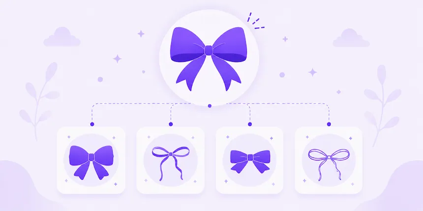 Bow symbols illustration showing decorative ribbon shapes for social bios