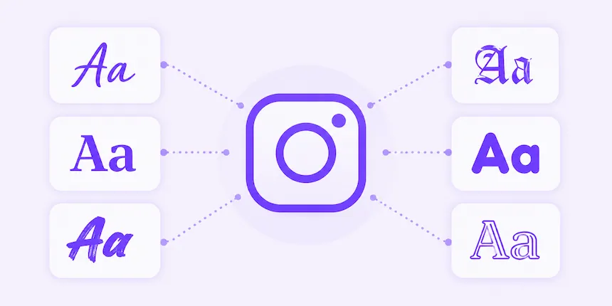 Instagram fonts for bios captions and usernames illustration on FontBlush