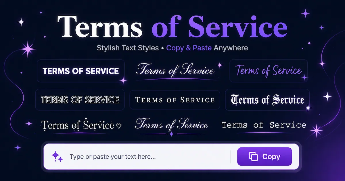 FontBlush terms of service page outlining the rules and conditions for using our free Unicode font generator platform